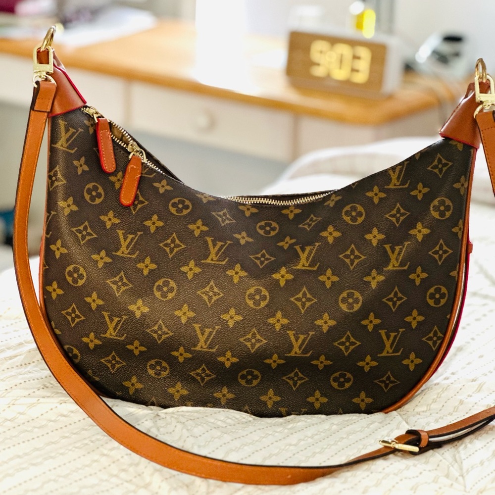 Elegant Brown Monogram Shoulder Bag